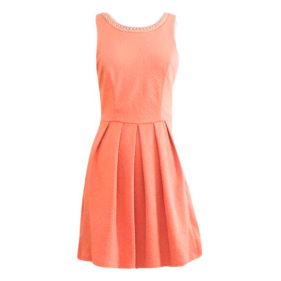 Alya womens small dress beaded pearls princess bow low back textured knee length - Picture 1 of 6